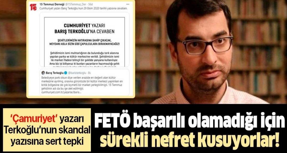 Cumhuriyet Gazetesi Yazar Bar Terko Lunun Yaz S Na Yalanlama Fet